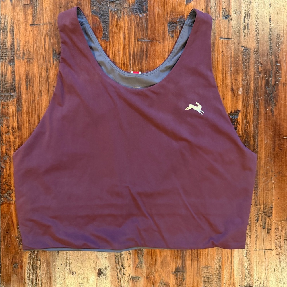 Tracksmith Plum Racerback Turnover Crop Top